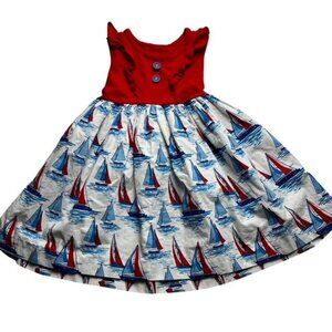 Eleanor Rose Rhonda Sailboat Toddler Dress Size 4-5 Years